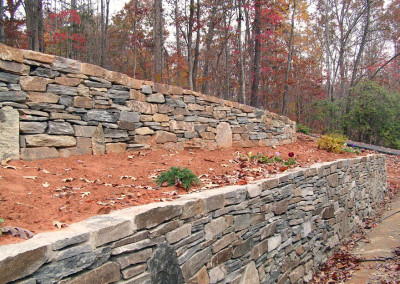 Stacked Stone Retaining Wall