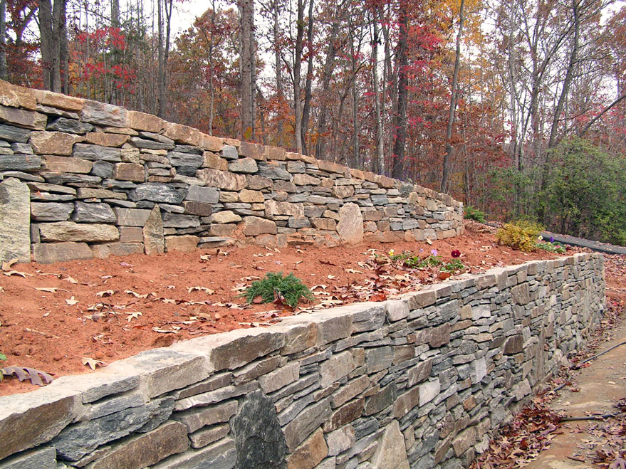 Stacked Stone Retaining Wall